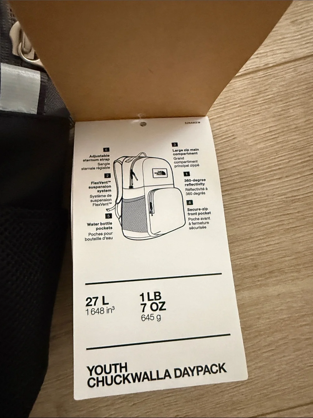 The North Face Black & Gray Youth Chuckwalla Backpack